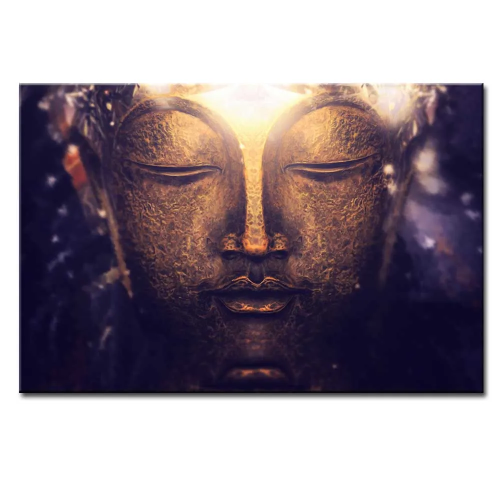 1 Piece Large Buddha Canvas Print Picture Brown Classical God Wall Art
