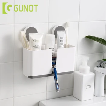 

GUNOT Wall-mounted Bathroom Storage Rack Toothpaste Toothbrush Holder Shaver Holders For Toilet and Kitchen Bathroom Accessories