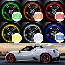 Tiras reflectantes para rueda de motocicleta, pegatinas y calcomanías de 14, 17 y 18 pulgadas, cinta reflectante de llanta, 5 colores, estilo de coche, 16 Uds.