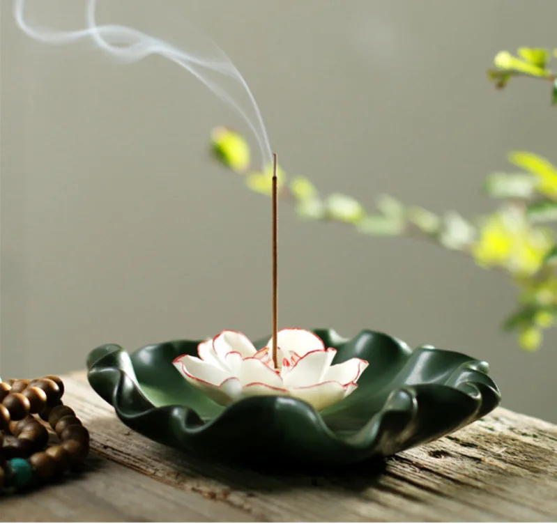Креативная керамическая горелка для благовоний в виде лотоса домашний декор маленькая горелка для благовоний в виде лотоса использование в домашних условиях ручной работы Палочка Ароматическая горелка