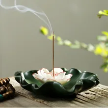Креативная керамическая горелка для благовоний в виде лотоса домашний декор маленькая горелка для благовоний в виде лотоса использование в домашних условиях ручной работы Палочка Ароматическая горелка