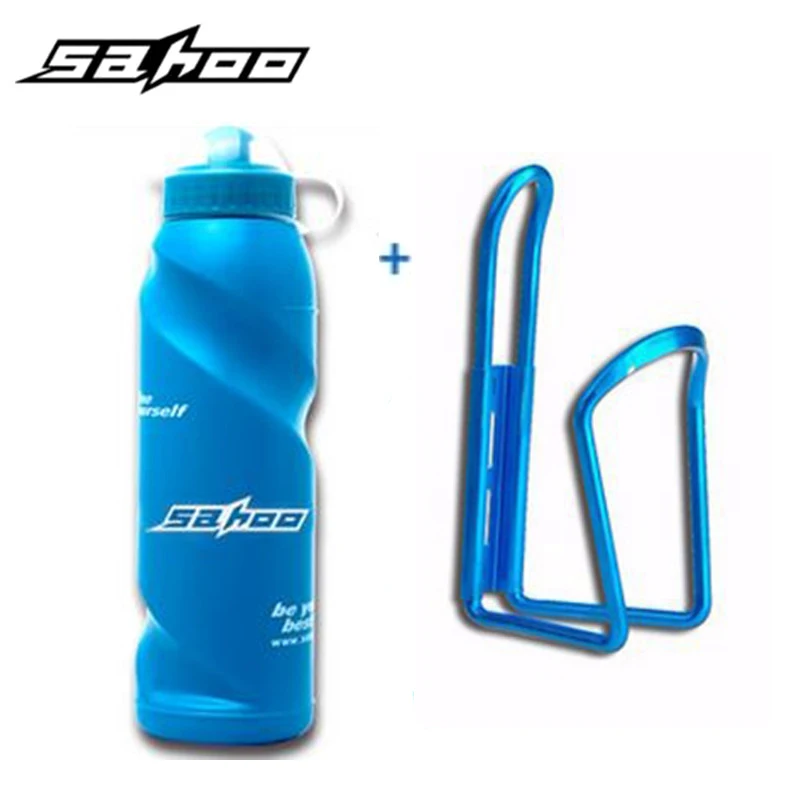 Лидер продаж; Новинка SAHOO синий велосипед бутылку воды Еда Класс PE Пластик 700 мл Велоспорт велосипед Спорт бутылка для воды с Пылезащитный чехол - Цвет: Blue 02