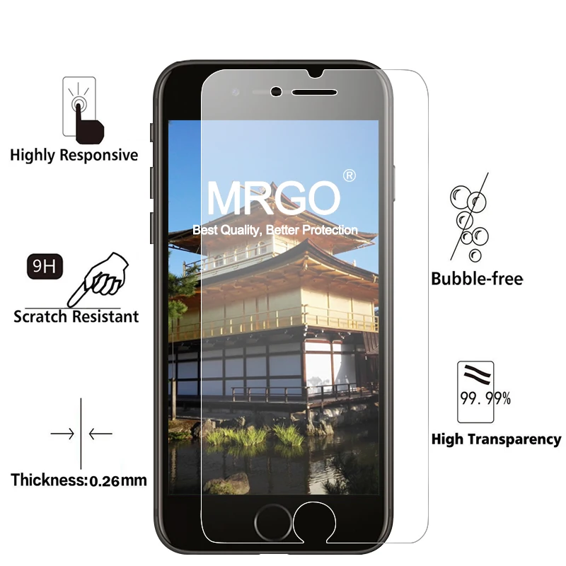 MRGO закаленное стекло для Apple iPhone 7 Plus защита экрана телефона 9H 2.5D Защитная пленка для iPhone7 Seven Plus закаленное стекло