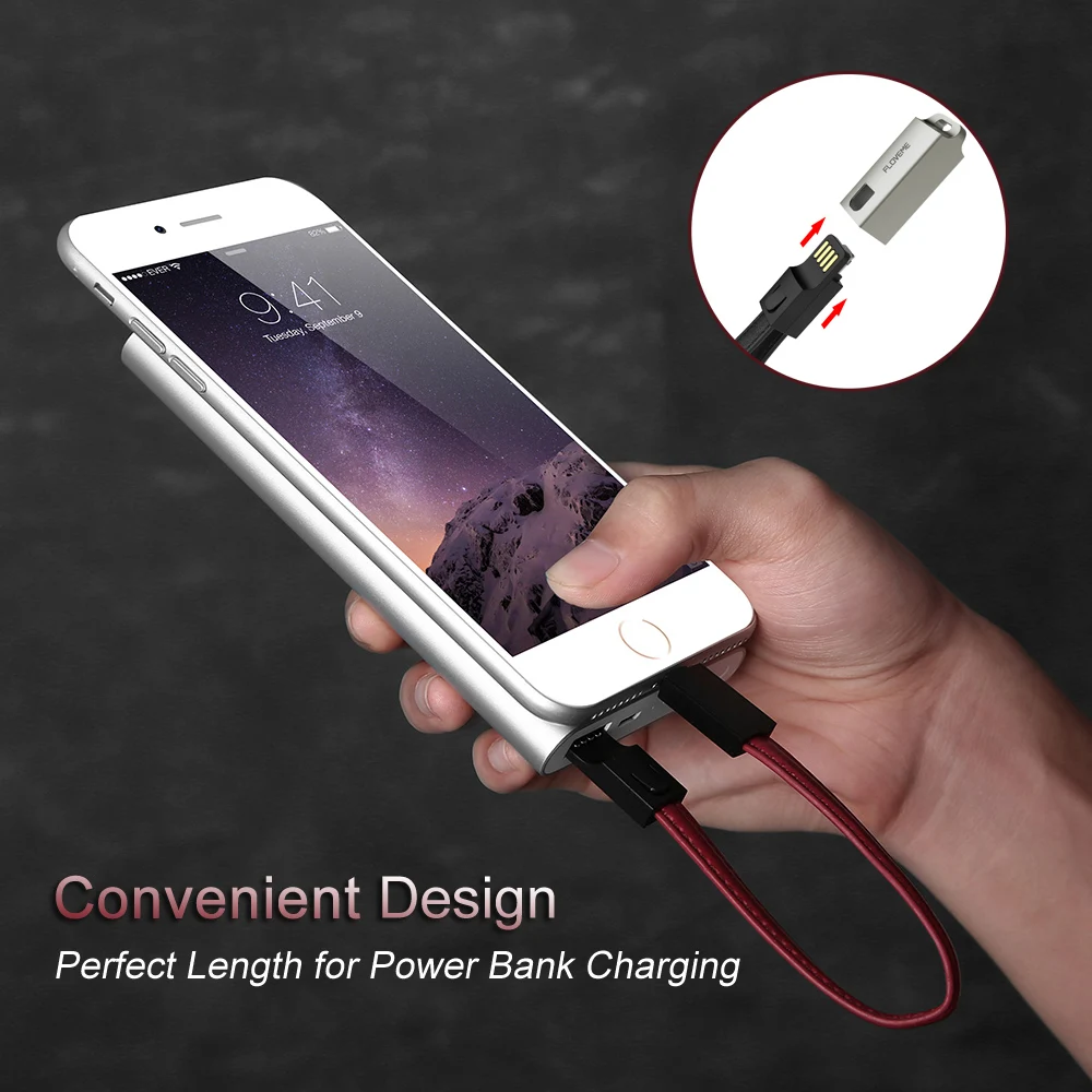 FLOVEME USB кабель для iPhone 6 6S Plus 5 5S SE PU кожаный брелок зарядный 7 8 X 10 iPad зарядное