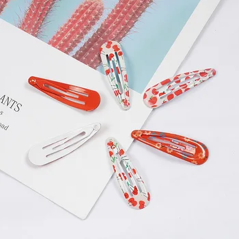 

12pcs Flower Print Snap Hair Clips for Children Barrette Cartoon Hairgrips Color Metal Hairpins Girls Women Hair Accessories 5cm