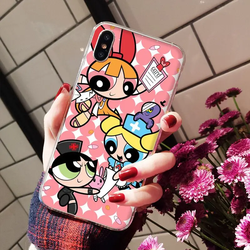 Yinuoda супер милый Powerpuff Girls Мягкий силиконовый чехол для телефона для Apple iPhone 8 7 6 6S Plus X XS MAX 5 5S SE XR мобильных телефонов