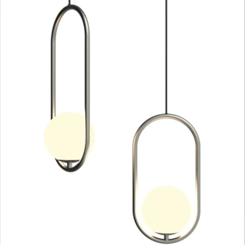 Скандинавский креативный Овальный подвесной светильник, художественный стеклянный шар, чердак, дизайнерская столовая, кофейня, светодиодный подвесной светильник, светильники