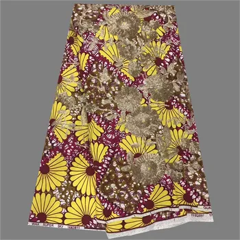 

New arrival sequins pattern African party apparel cotton wax fabric for shinning dress GWS5 (6yards/lot)
