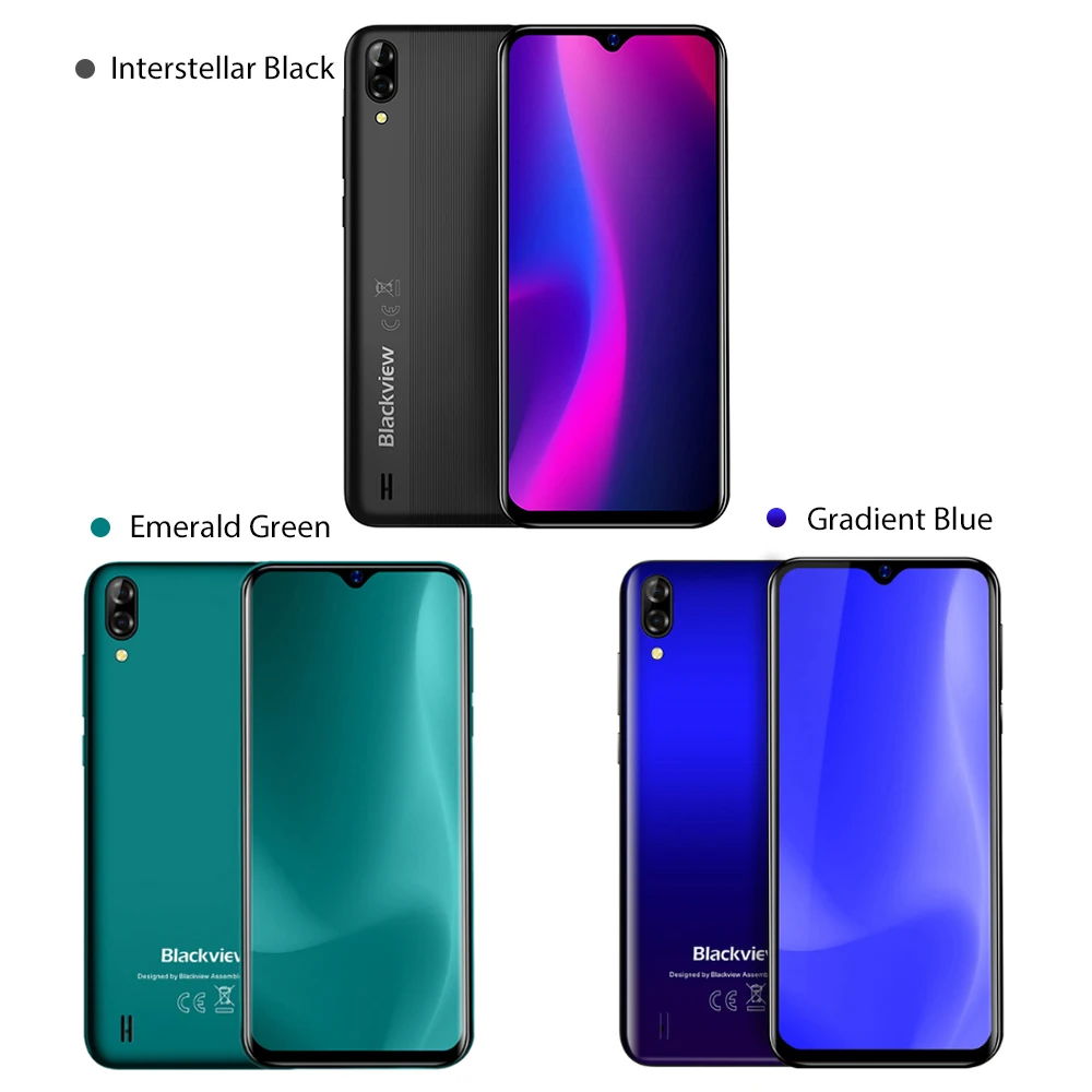 Blackview A60 6 1 &quot19 2: 9 экран капли 13 Мп задняя камера Гб 16 Смартфон 4080 мАч Android 8