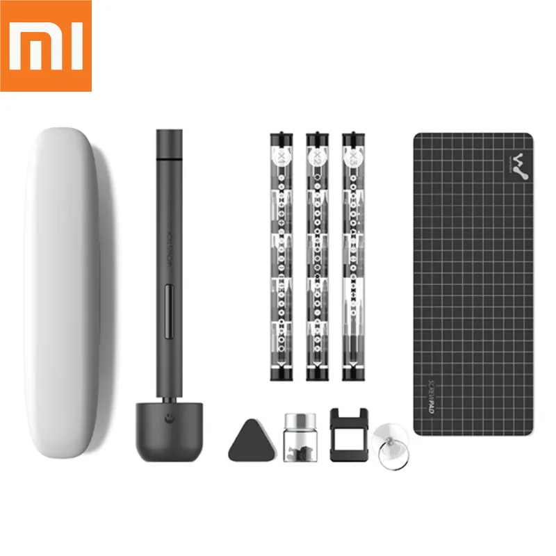 Driver sem Fio de Carga de Lítio-íon 1f + 64 em 1 Kit de Driver de Parafuso de Energia Original Xiao Smart Wowstick Parafuso Elétrico Led Jia mi