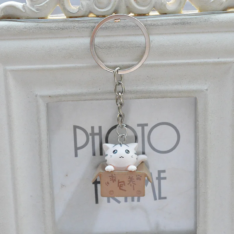 Красочный креативный брелок для ключей с милым маленьким котом для женщин и мужчин Kawaii, модный брелок с буквами, милые ювелирные изделия