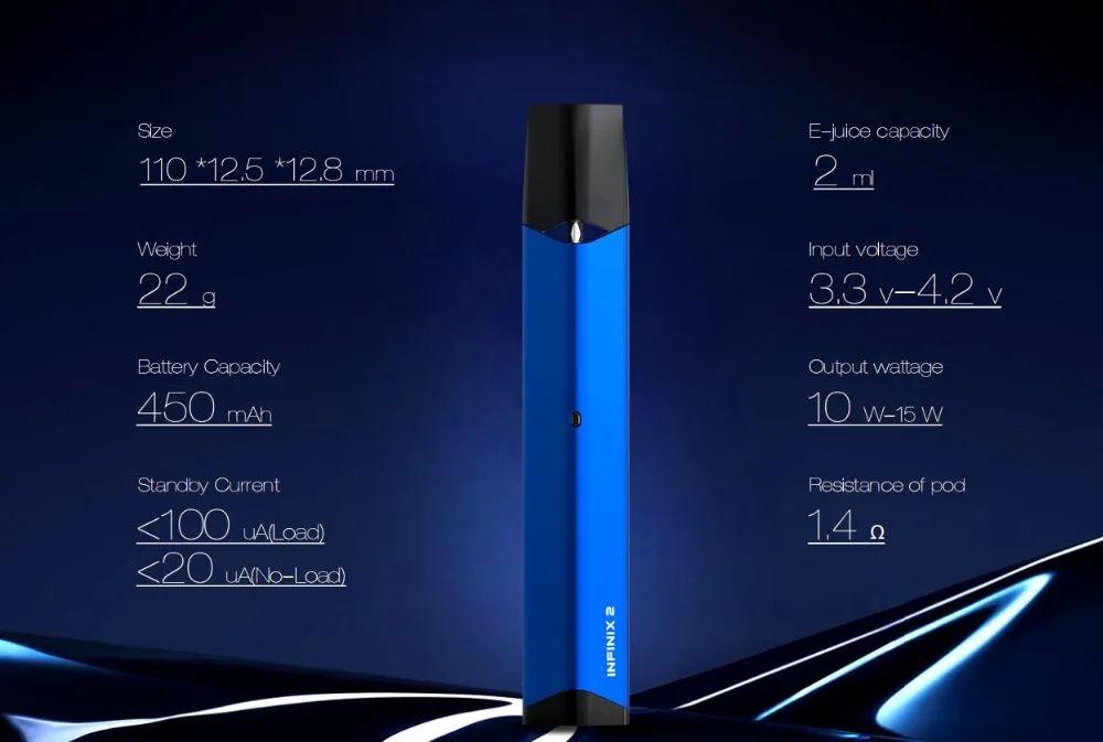 SMOK INFINIX 2& INFINIX Pod Комплект 450 мАч и 250 мАч батарея 2 мл картридж Vape ручка испаритель электронная сигарета