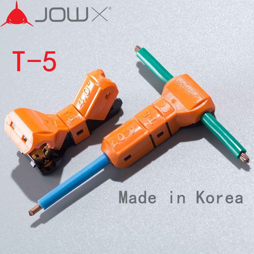 

JOWX T-5 10PCS For 1 Way 12~11AWG 4sqmm T-branch Non-stripped Cable Wire Connector T Type Joint Quick Splice Crimp Terminals