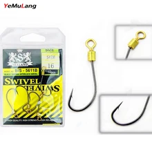 5 шт./пакет с высоким содержанием углерода Сталь вращающийся рыболовный крючок-приманка для рыбы крючков с бородкой и рыболовные крючки для рыбалки