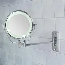 6 дюймов двухсторонняя 6 светодио дный подсветка 7X увеличительное зеркало для макияжа зеркала ванная душ косметическое зеркало настенный