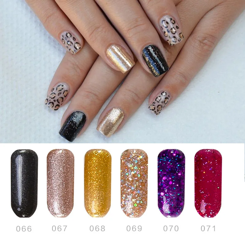 

MSHARE 10ml Sexy DIY Leopard Nail Gel Manicure Gel Polish Color Free Rhinestone Manicure Nail Art Finger Guides 006