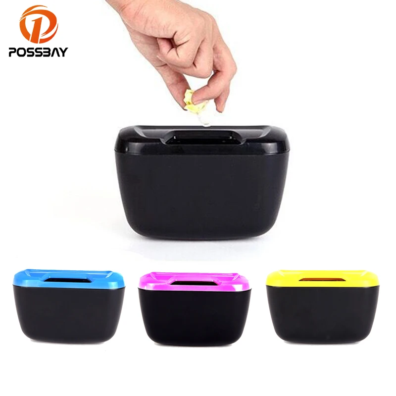

POSSBAY Car Storage Box Universal Travel Auto Car Trash Can Bin Bag Rubbish Con Environmental Auto Interior Accessories