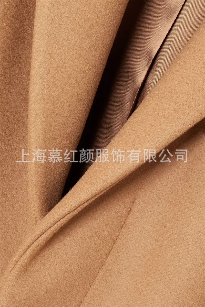 Женское зимнее пальто элегантное шерстяное теплое длинное пальто корейский стиль Модное офисное верблюжье пальто