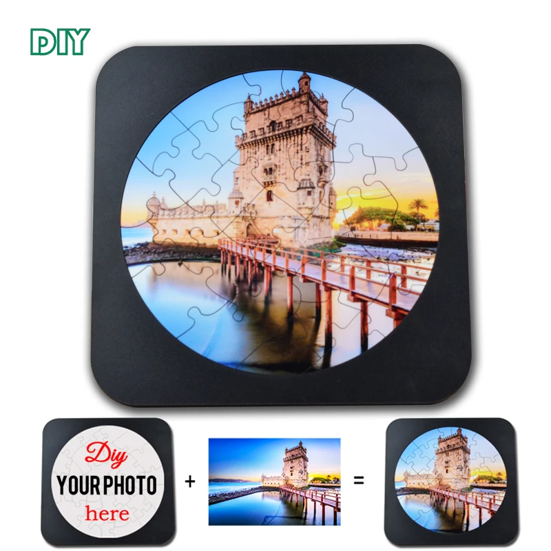 

LIQU Wooden Picture Frame PUZZLE DIY picture printing Photo Frame Home Decor DIY Craft Decoration