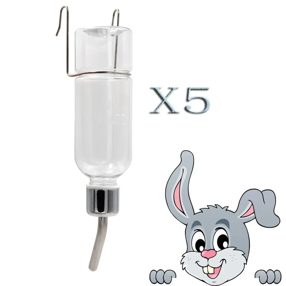 5 pcs font b Pet b font Cat Rabbit Water Drinker Hanging Bottle Dispenser Automatic Waterer