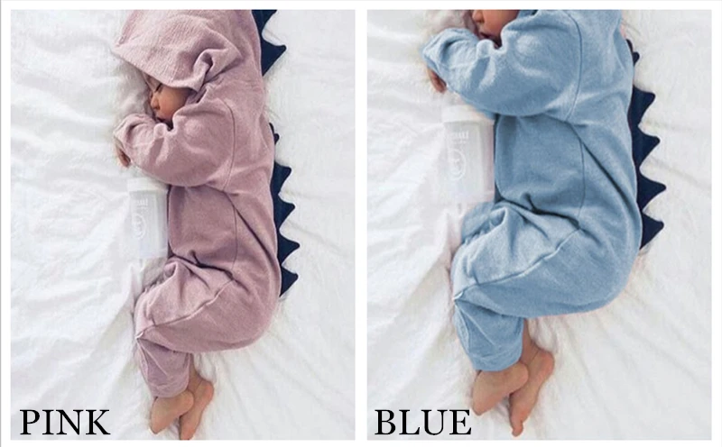baby rompers toddler boy girl cute 3d dinosaur jumpsuit spring warm clothes solid cotton romper unisex hooded playsuit clothing (8)_