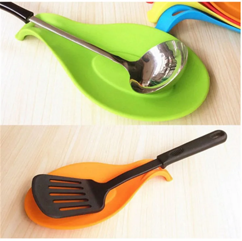 1 шт. кухонные инструменты Кухонная силиконовая ложка для отдыха посуда держатель для кухонной лопатки термостойкий