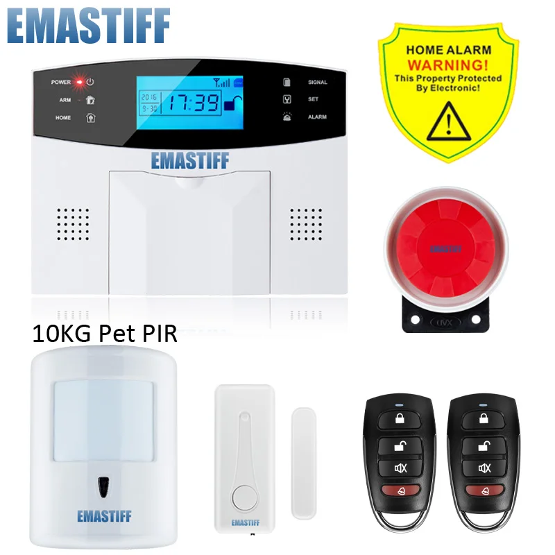 G2B Bundle J Новая встроенная антенна датчик зазора двери PIR детектор движения беспроводной ЖКД GSM sim-карта дом Охранная сигнализация дымовая Вспышка Сирена - Цвет: G2B Bundle J