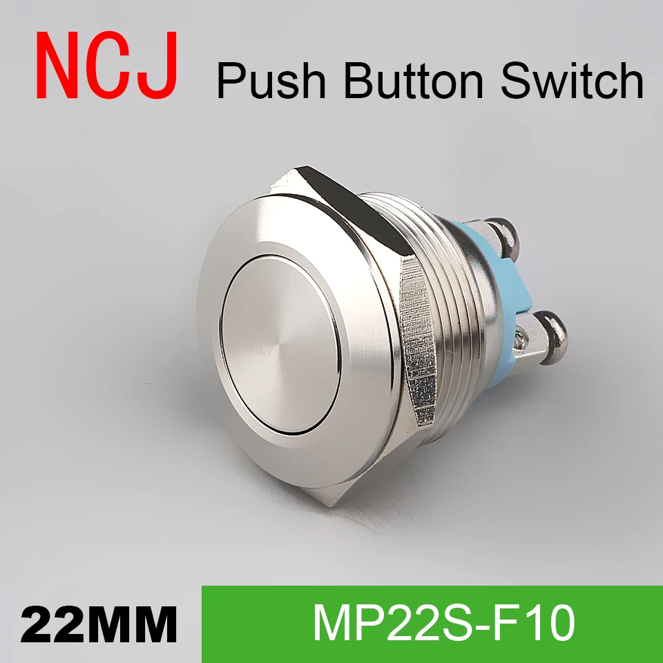 NCJ 22 мм металлический кнопочный переключатель IP67 Самостоятельная моментальная