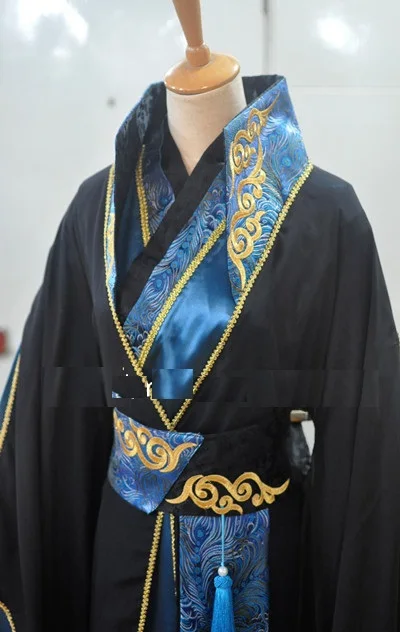 Мужской костюм ханьфу черный синий для косплея 1628|hanfu costume|costume hanfuhanfu cosplay |