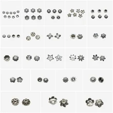 50 шт./лот старинная Серебряная бусина из Европейского цинкового сплава для изготовления браслетов EC4