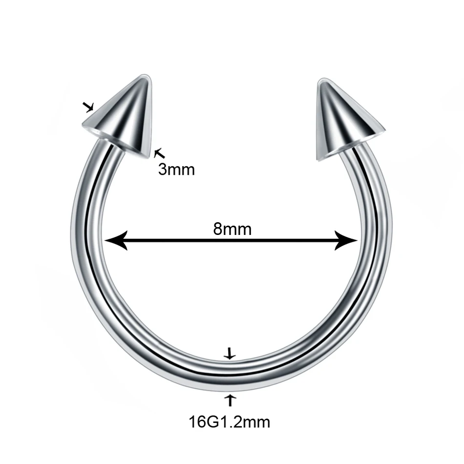 10 шт. 316l хирургическая сталь брови бар губы нос пирсинг уха шпильки Подкова Кольцо уха хряща трагус ювелирные изделия для тела Набор для пирсинга - Окраска металла: Style 6