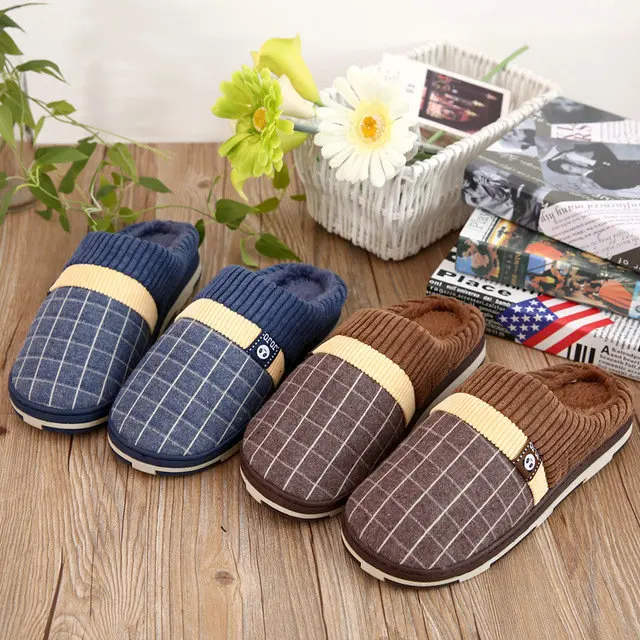 Men's Cozy Fuzzy Wool Fleece Classic Memory Foam Plush House Slippers Slip On Clog Indoor Outdoor Shoes (6)