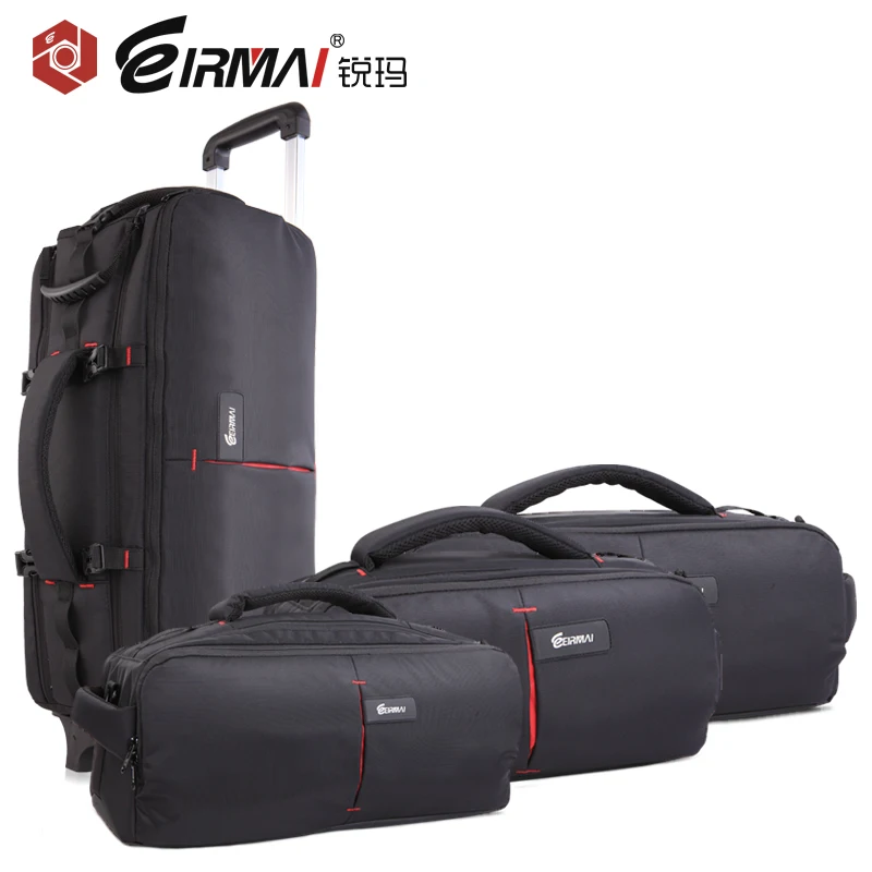 Tanie EIRMAI DSLR zdjęcie przenoszenie ramię Nylon wodoodporna osłona przeciwdeszczowa statyw kamery torba obiektyw wyściełane etui etui do Canon Nikon Sony