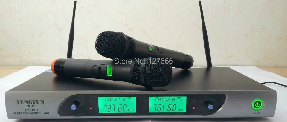 Hot Sell free shipping Professional Ktv Wireless font b Microphone b font System dual two channels