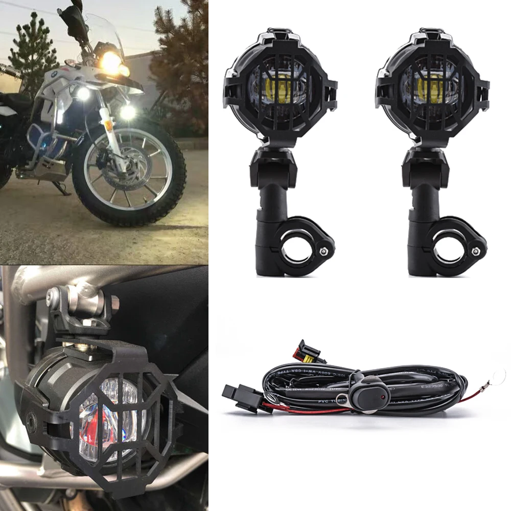 

2PCS Moto Motorcycle 40W Universal LED Auxiliary Fog Lamp Lights Assembly for BMW R1200GS F800GS Versys KTM Driving Headlight