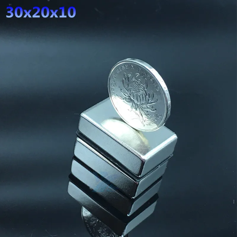 2pcs 30x20x10mm N35 Rare Earth Super Strong Permanent Magnet Cuboid Block Neodymium Magnet 30*20*10 Free Shipping 30x20x10