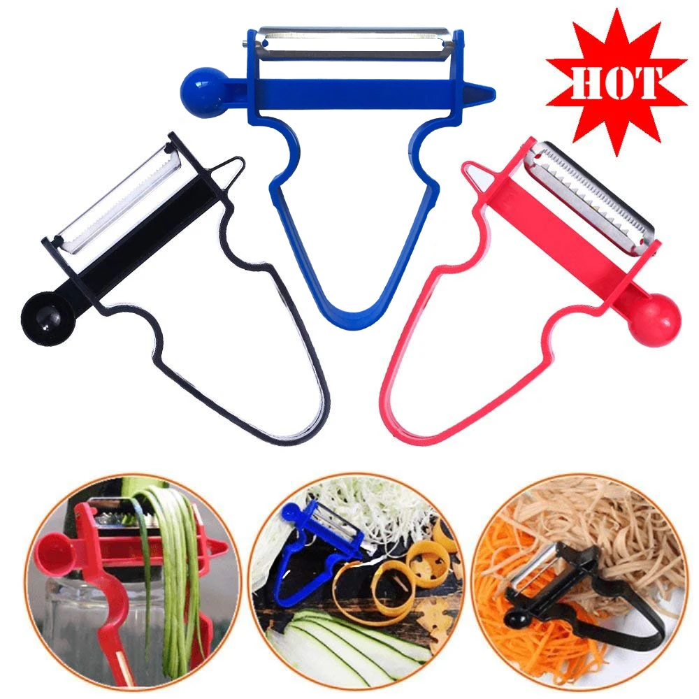 

3 pcs Set Slicer Shredder Peeler Julienne Cutter Multi Peel Stainless Steel Blade Kitchen Tools Magic Trio Peeler Set