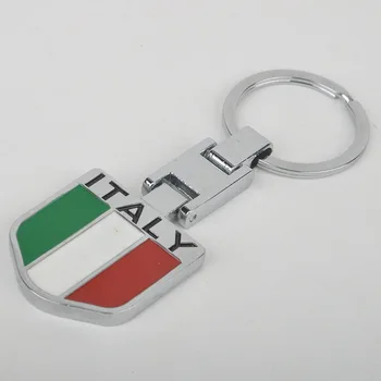 

1pc Car Italy Italian Flag Keychain Key Ring Keyfob Accessory Metal Universal Durable For BMW e46 keychain Ring