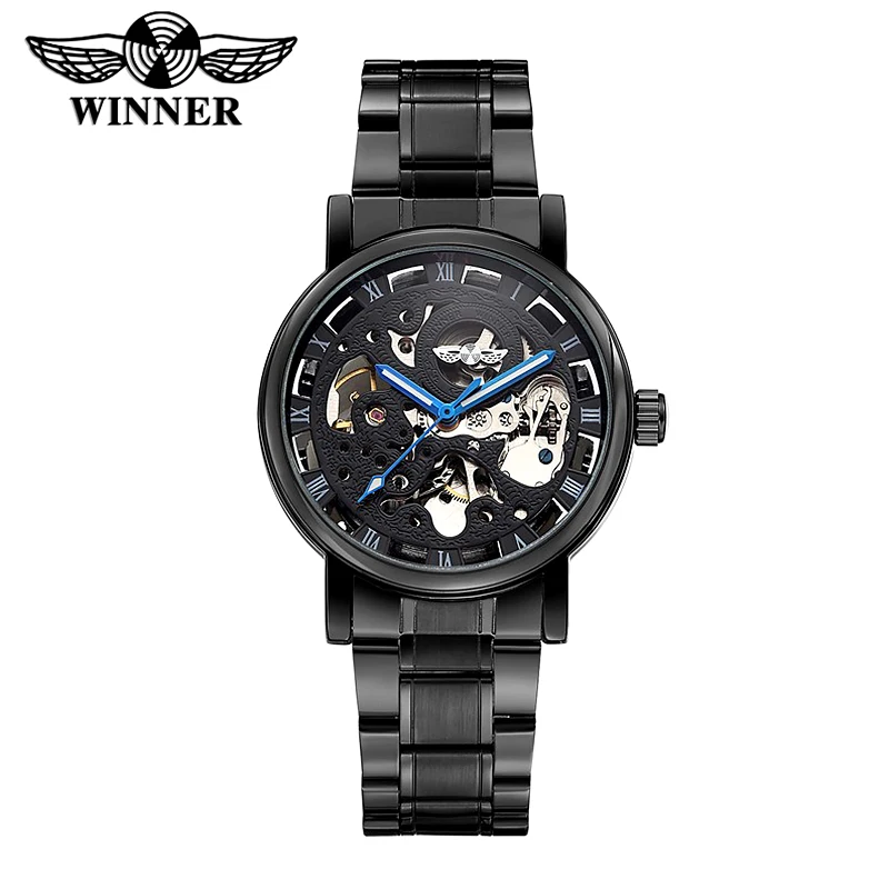 winner men's skeleton watch