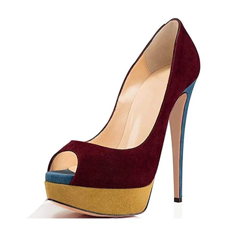 Г. туфли-лодочки телесного, розового и красного цвета женская обувь женские классические туфли на платформе на очень высоком каблуке, брендовая Осенняя обувь, большие размеры 12, 13, 15, 16