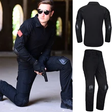 US Army Sniper Combat Uniform Tactical Hunting Airsoft Ghillie Suit Shirt + Pants + Knee Elbow Pads Camouflage Frog Suits kryptek mandrake frog fighting suit police frog uniforms army trainning uniform set one long sleeve shirt and one tactical pant