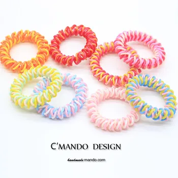 

Free shipping 10pcs/lot mix Children's telephone ring rubber girl's Elastic hairbands cute gum kid's korea Hair accessories
