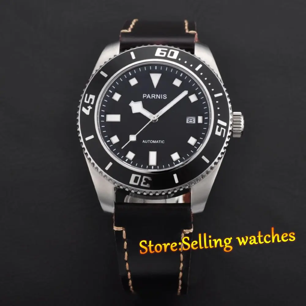 43mm Parnis Sapphire Glass MIYOTA 821A Automatic Movement Date Men s Watch