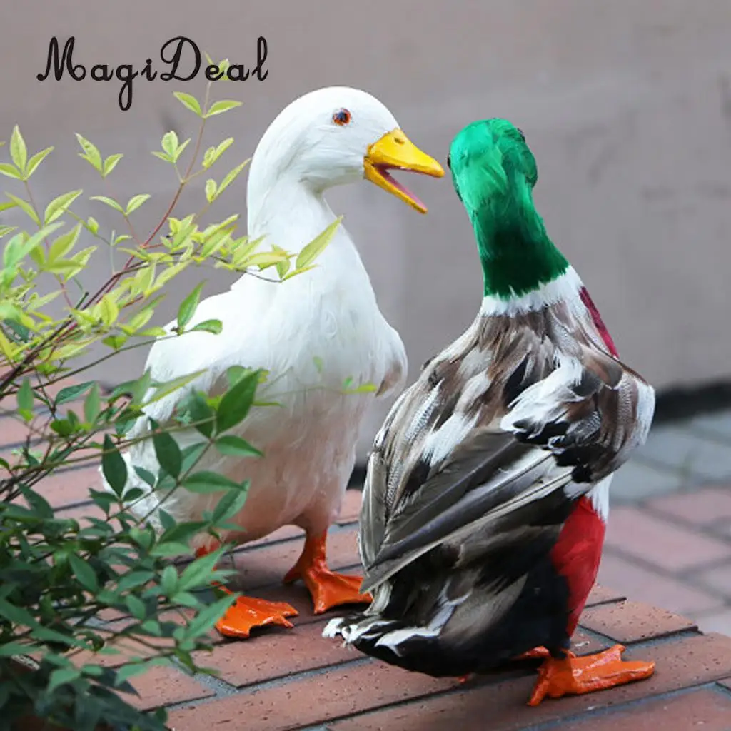 MagiDeal Various Realistic Duck Ornament Figure Outdoor Home Garden Water Pond Decoration DIY Vivid Artificial Feather Craft