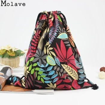 

MOLAVE Shoulder Bag Fashion Women Leaf Printed High Capacity Bucket Bag Backpack Shoulder Bag mochilas mujer female 14August10