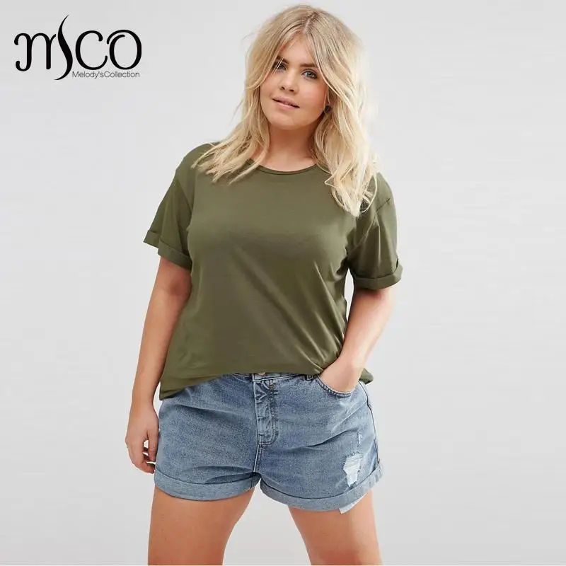 Casual Summer Short Sleeves Army Green T shirt Basic Military Women