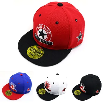 

Boys Girls Children Hip Hop Caps Hats Child Adjustable Sun Protection Fashion Letter Print Holiday Travel Headwear 3-8Y