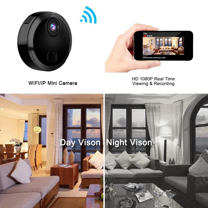 

Mini Camera Wireless Wifi IP APP Control Cam Camcorder DV DVR Video Recorder Night Vision Motion Detection 1080P Sensor Hidden