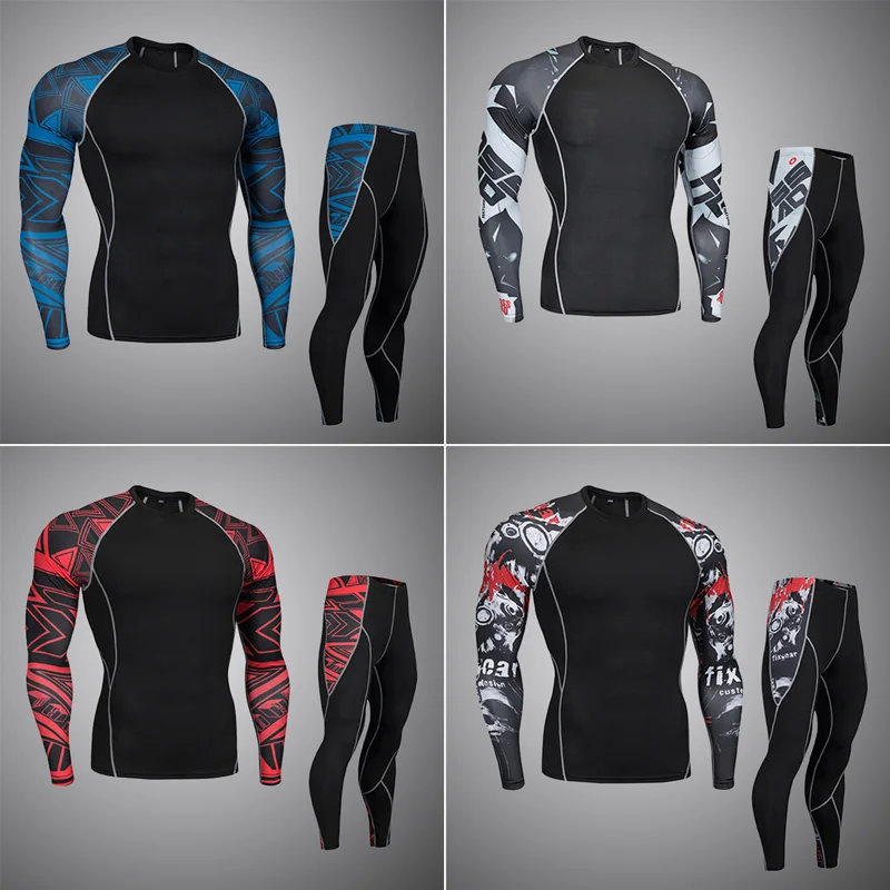 Top quality new thermal undewear men undewear sets compression fleece sweat quick drying thermo underwear men clothing