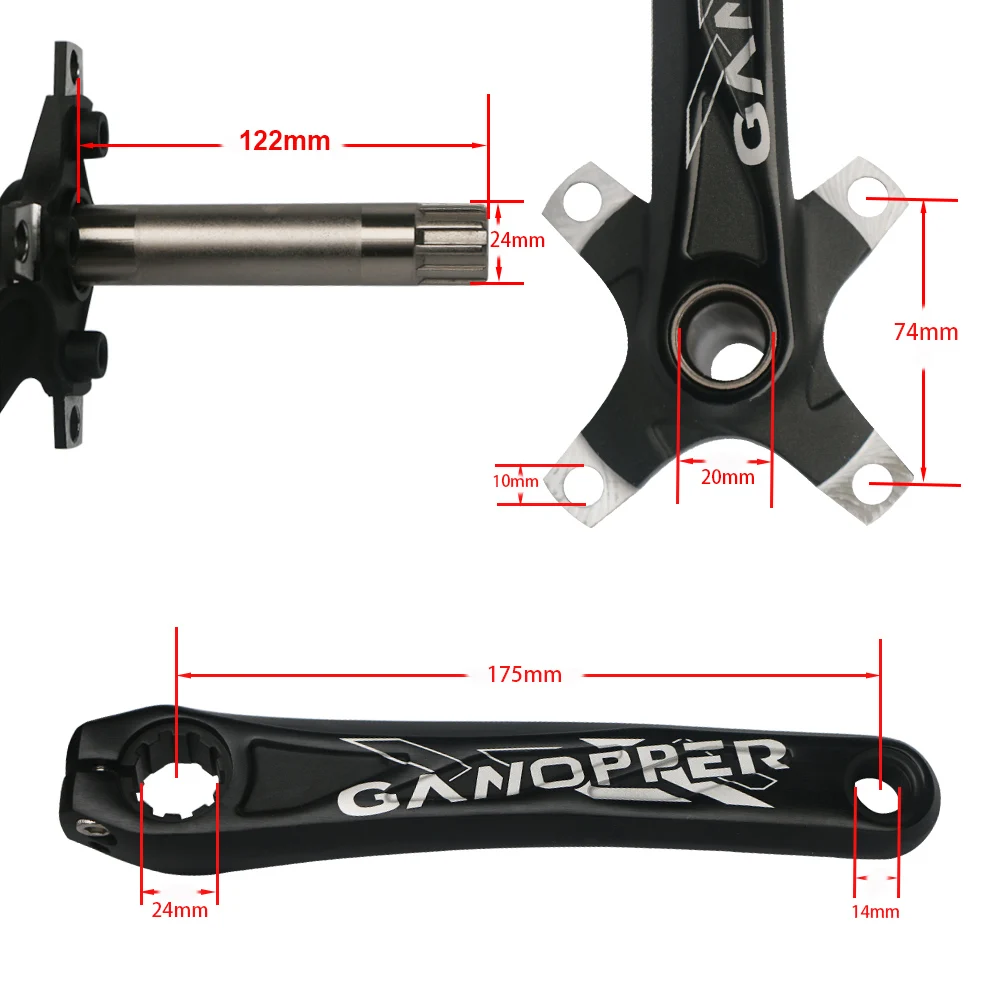 104BCD MTB Горный шоссейный велосипед crankset 172,5/175 мм BMX велосипедный Кривошип набор нижняя часть 68BB 10 S бензопилы подходит shimano deore Alivio часть